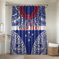 Personalised Toa Samoa Rugby Spirit Bathroom Set Blue Samoan Tribal Pattern - Polynesian Pride