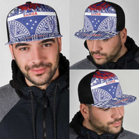 Personalised Toa Samoa Rugby Spirit Mesh Trucker Cap Blue Samoan Tribal Pattern LT9 - Polynesian Pride