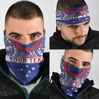Personalised Toa Samoa Rugby Spirit Neck Gaiter Blue Samoan Tribal Pattern - Polynesian Pride