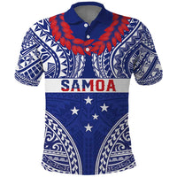 Personalised Toa Samoa Rugby Spirit Polo Shirt Blue Samoan Tribal Pattern - Polynesian Pride