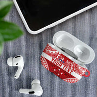 Personalised Toa Samoa Rugby Spirit AirPods Case Red Samoan Tribal Pattern LT9 - Polynesian Pride