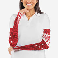 Personalised Toa Samoa Rugby Spirit Arm Sleeves Red Samoan Tribal Pattern LT9 - Polynesian Pride
