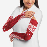 Personalised Toa Samoa Rugby Spirit Arm Sleeves Red Samoan Tribal Pattern LT9 - Polynesian Pride