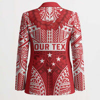 Personalised Toa Samoa Rugby Spirit Blazer Red Samoan Tribal Pattern - Polynesian Pride