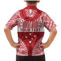 Personalised Toa Samoa Rugby Spirit Family Matching Mermaid Dress and Hawaiian Shirt Red Samoan Tribal Pattern - Polynesian Pride