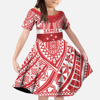 Personalised Toa Samoa Rugby Spirit Family Matching Summer Maxi Dress and Hawaiian Shirt Red Samoan Tribal Pattern - Polynesian Pride