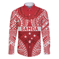 Personalised Toa Samoa Rugby Spirit Family Matching Tank Maxi Dress and Hawaiian Shirt Red Samoan Tribal Pattern - Polynesian Pride