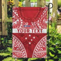 Personalised Toa Samoa Rugby Spirit Garden Flag Red Samoan Tribal Pattern - Polynesian Pride