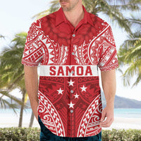 Personalised Toa Samoa Rugby Spirit Hawaiian Shirt Red Samoan Tribal Pattern - Polynesian Pride