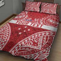 Personalised Toa Samoa Rugby Spirit Quilt Bed Set Red Samoan Tribal Pattern - Polynesian Pride