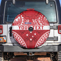 Personalised Toa Samoa Rugby Spirit Spare Tire Cover Red Samoan Tribal Pattern - Polynesian Pride
