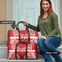 Personalised Toa Samoa Rugby Spirit Travel Bag Red Samoan Tribal Pattern - Polynesian Pride
