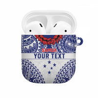 Personalised Toa Samoa Rugby Spirit AirPods Case White Samoan Tribal Pattern LT9 White - Polynesian Pride