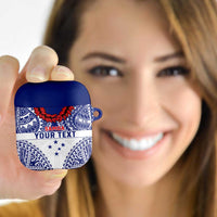 Personalised Toa Samoa Rugby Spirit AirPods Case White Samoan Tribal Pattern LT9 - Polynesian Pride