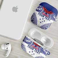 Personalised Toa Samoa Rugby Spirit AirPods Case White Samoan Tribal Pattern LT9 - Polynesian Pride