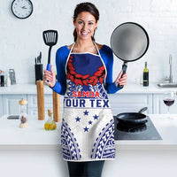 Personalised Toa Samoa Rugby Spirit Apron White Samoan Tribal Pattern LT9 - Polynesian Pride
