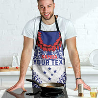 Personalised Toa Samoa Rugby Spirit Apron White Samoan Tribal Pattern LT9 - Polynesian Pride