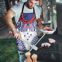 Personalised Toa Samoa Rugby Spirit Apron White Samoan Tribal Pattern LT9 - Polynesian Pride