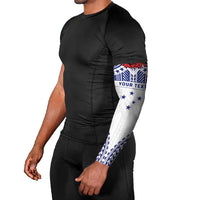 Personalised Toa Samoa Rugby Spirit Arm Sleeves White Samoan Tribal Pattern LT9 - Polynesian Pride