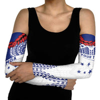 Personalised Toa Samoa Rugby Spirit Arm Sleeves White Samoan Tribal Pattern LT9 - Polynesian Pride