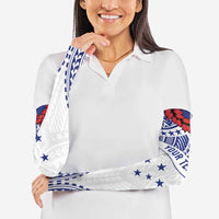 Personalised Toa Samoa Rugby Spirit Arm Sleeves White Samoan Tribal Pattern LT9 - Polynesian Pride