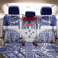 Personalised Toa Samoa Rugby Spirit Back Car Seat Cover White Samoan Tribal Pattern - Polynesian Pride