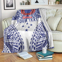 Personalised Toa Samoa Rugby Spirit Blanket White Samoan Tribal Pattern LT9 White - Polynesian Pride