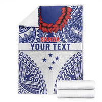 Personalised Toa Samoa Rugby Spirit Blanket White Samoan Tribal Pattern LT9 - Polynesian Pride