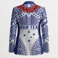 Personalised Toa Samoa Rugby Spirit Blazer White Samoan Tribal Pattern LT9 - Polynesian Pride