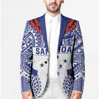 Personalised Toa Samoa Rugby Spirit Blazer White Samoan Tribal Pattern LT9 - Polynesian Pride