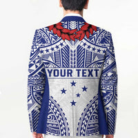 Personalised Toa Samoa Rugby Spirit Blazer White Samoan Tribal Pattern LT9 - Polynesian Pride
