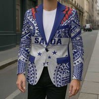 Personalised Toa Samoa Rugby Spirit Blazer White Samoan Tribal Pattern LT9 - Polynesian Pride