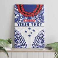 Personalised Toa Samoa Rugby Spirit Canvas Wall Art White Samoan Tribal Pattern LT9 - Polynesian Pride