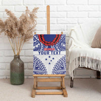 Personalised Toa Samoa Rugby Spirit Canvas Wall Art White Samoan Tribal Pattern LT9 - Polynesian Pride