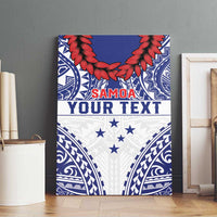 Personalised Toa Samoa Rugby Spirit Canvas Wall Art White Samoan Tribal Pattern LT9 - Polynesian Pride