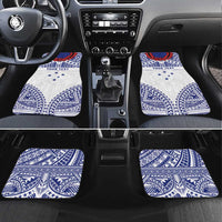 Personalised Toa Samoa Rugby Spirit Car Mats White Samoan Tribal Pattern LT9 Set 4pcs White - Polynesian Pride
