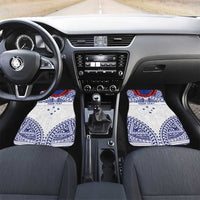 Personalised Toa Samoa Rugby Spirit Car Mats White Samoan Tribal Pattern LT9 Set 2pcs - Front White - Polynesian Pride