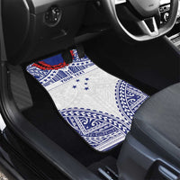 Personalised Toa Samoa Rugby Spirit Car Mats White Samoan Tribal Pattern LT9 - Polynesian Pride