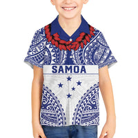 Personalised Toa Samoa Rugby Spirit Family Matching Tank Maxi Dress and Hawaiian Shirt White Samoan Tribal Pattern - Polynesian Pride