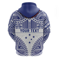 Personalised Toa Samoa Rugby Spirit Hoodie White Samoan Tribal Pattern - Polynesian Pride