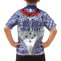 Personalised Toa Samoa Rugby Spirit Kid Hawaiian Shirt White Samoan Tribal Pattern - Polynesian Pride