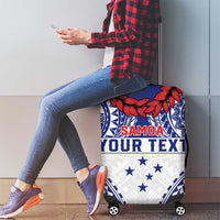 Personalised Toa Samoa Rugby Spirit Luggage Cover White Samoan Tribal Pattern - Polynesian Pride
