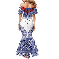 Personalised Toa Samoa Rugby Spirit Mermaid Dress White Samoan Tribal Pattern - Polynesian Pride