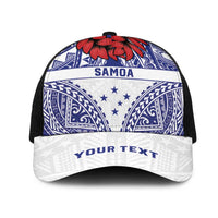 Personalised Toa Samoa Rugby Spirit Mesh Trucker Cap White Samoan Tribal Pattern LT9 One Size Black White - Polynesian Pride
