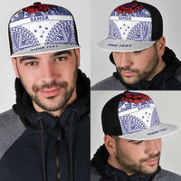 Personalised Toa Samoa Rugby Spirit Mesh Trucker Cap White Samoan Tribal Pattern LT9 - Polynesian Pride