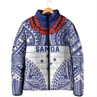 Personalised Toa Samoa Rugby Spirit Padded Jacket White Samoan Tribal Pattern LT9 - Polynesian Pride