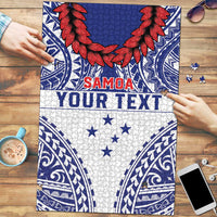 Personalised Toa Samoa Rugby Spirit Puzzle White Samoan Tribal Pattern LT9 White - Polynesian Pride