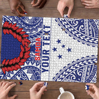 Personalised Toa Samoa Rugby Spirit Puzzle White Samoan Tribal Pattern LT9 - Polynesian Pride