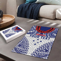 Personalised Toa Samoa Rugby Spirit Puzzle White Samoan Tribal Pattern LT9 - Polynesian Pride