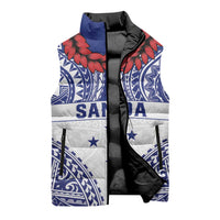 Personalised Toa Samoa Rugby Spirit Sleeveless Puffer Jacket White Samoan Tribal Pattern LT9 - Polynesian Pride